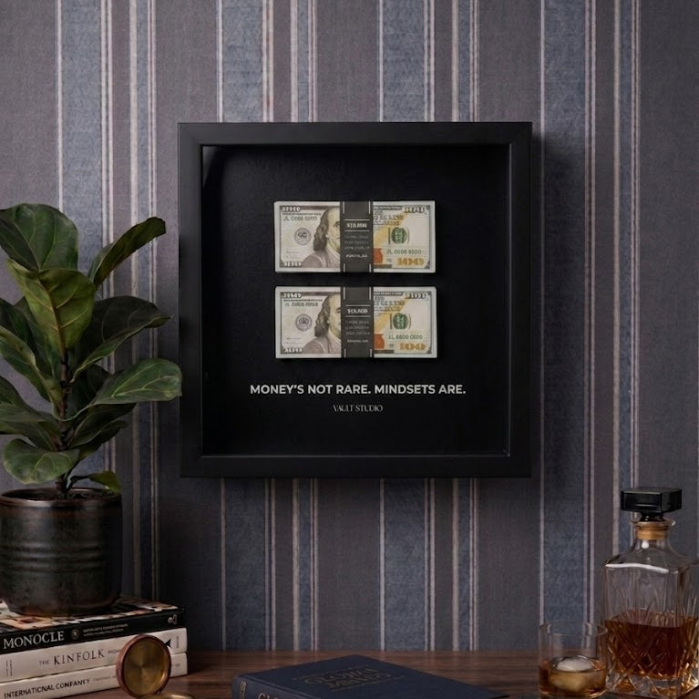 "Money's Not Rare. Mindsets Are" Old Money Frame For Decor