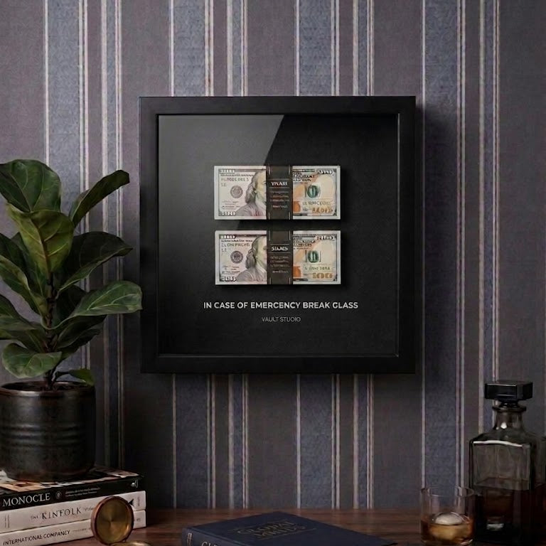 "IN CASE OF EMERGENCY BREAK GLASS" Old Money Frame For Decor