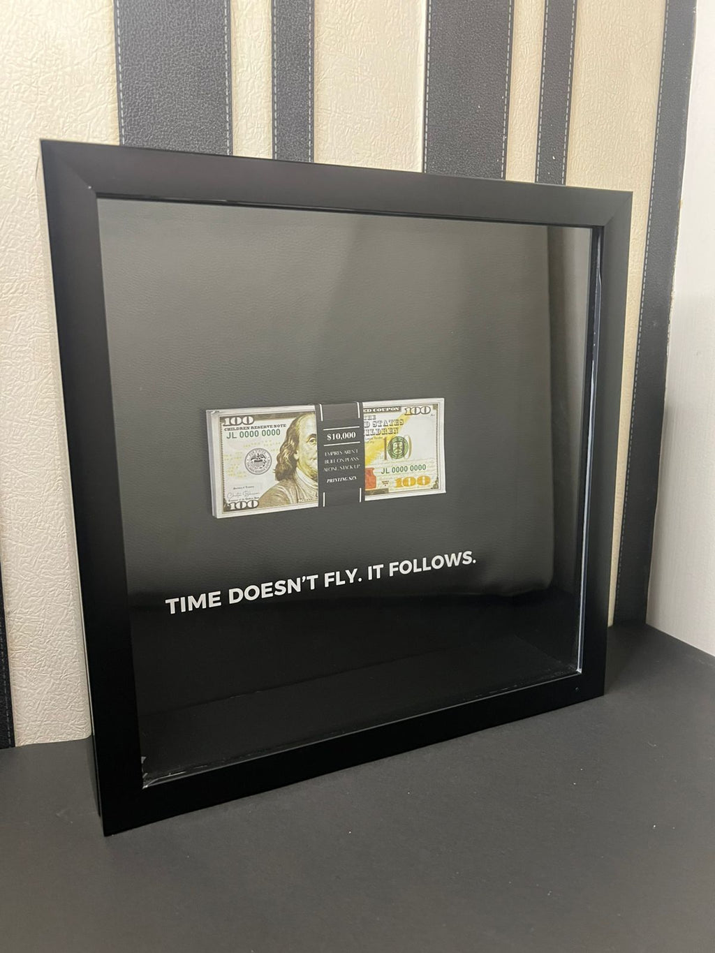 "Time Doesn't Fly. It Follows" Old Money Frame For Decor