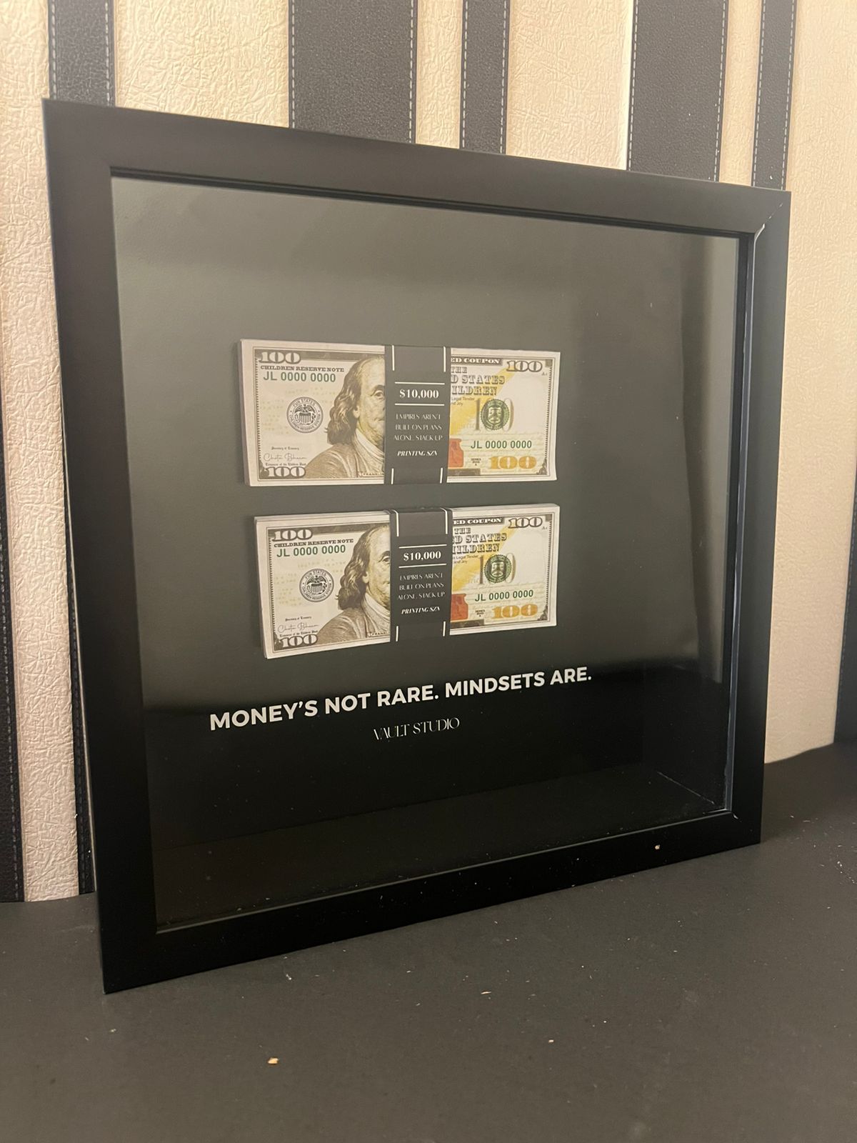 "Money's Not Rare. Mindsets Are" Old Money Frame For Decor