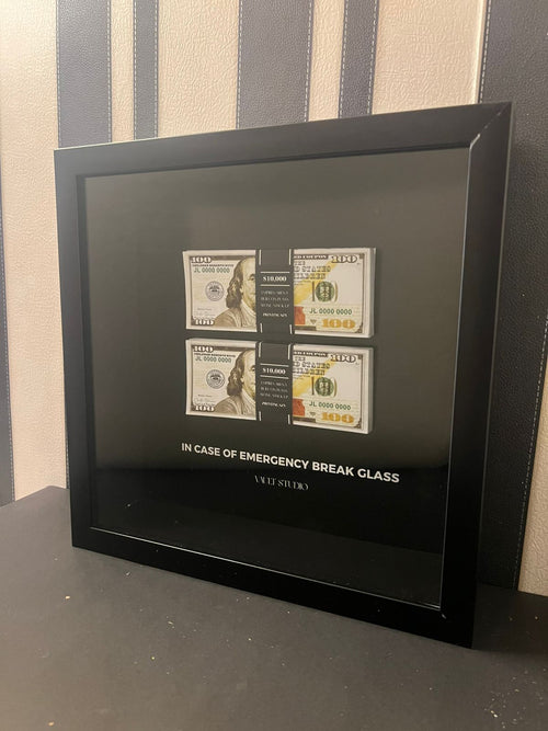 "IN CASE OF EMERGENCY BREAK GLASS" Old Money Frame For Decor